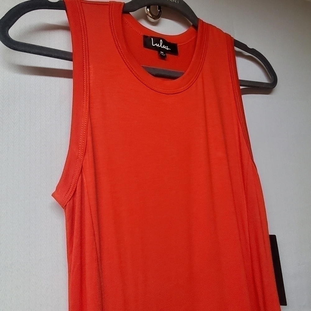 NWT Lulus Shield & Sword Red Sleeveless Maxi Dress with Pockets - Picture 6 of 9